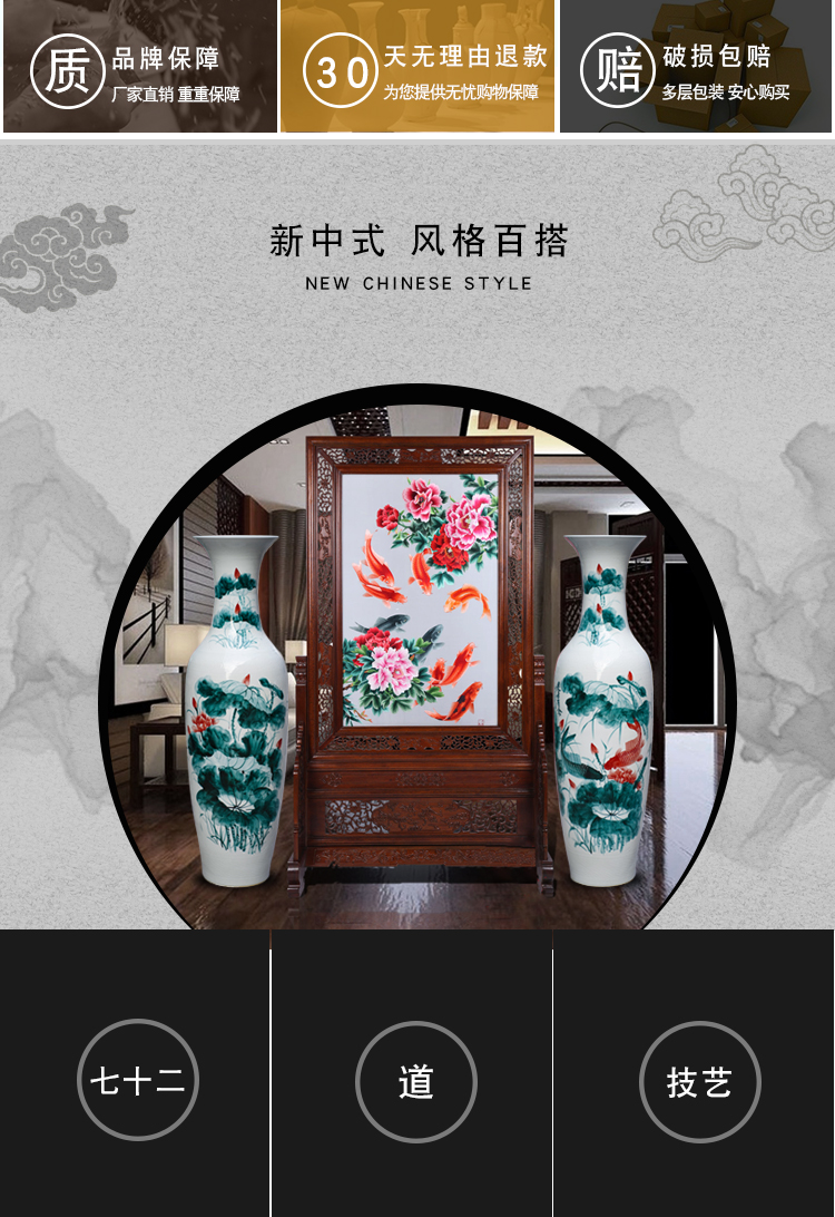 Jingdezhen ceramic hand - made years more than large vases, the sitting room TV ark hotel lobby furnishing articles decorations