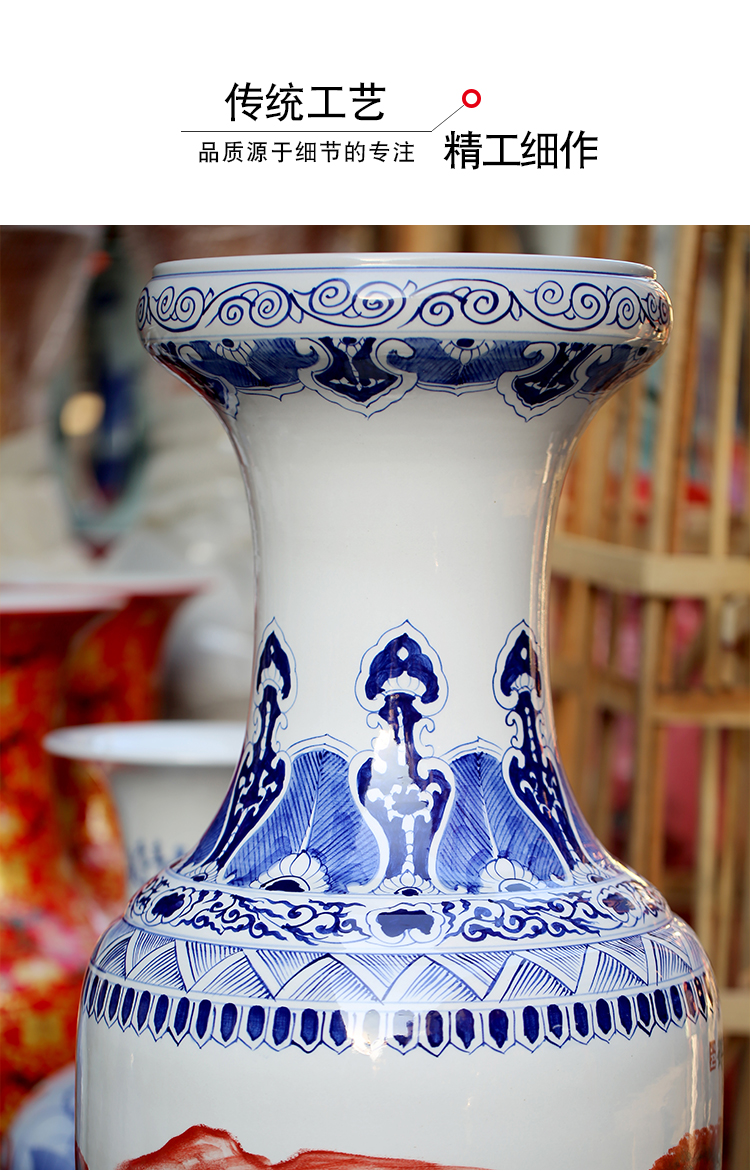 Jingdezhen ceramics hand - made luck landing a big vase home sitting room place hotel opening gifts