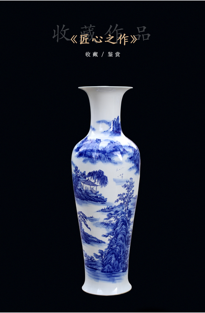 Jingdezhen landing big vase to heavy Chinese flower arranging vase interior contracted large creative household act the role ofing is tasted furnishing articles