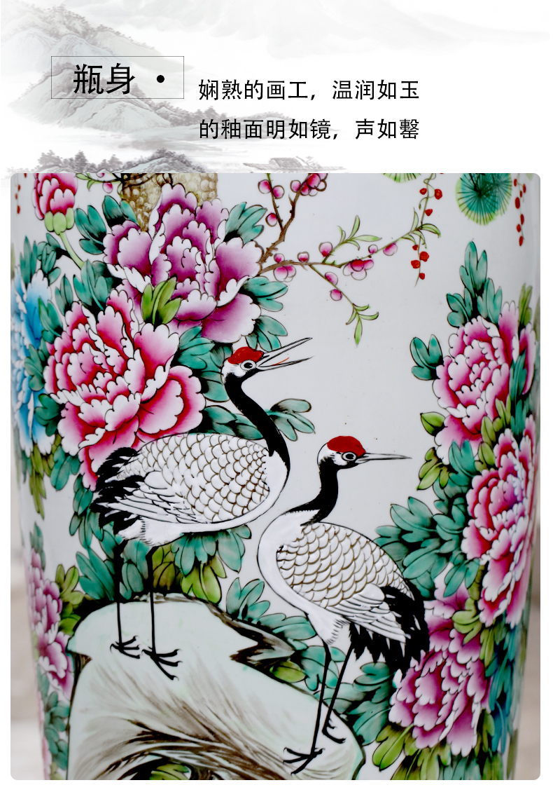 Jingdezhen ceramic vase big sitting room ground large adornment furnishing articles study porch antique porcelain hotel