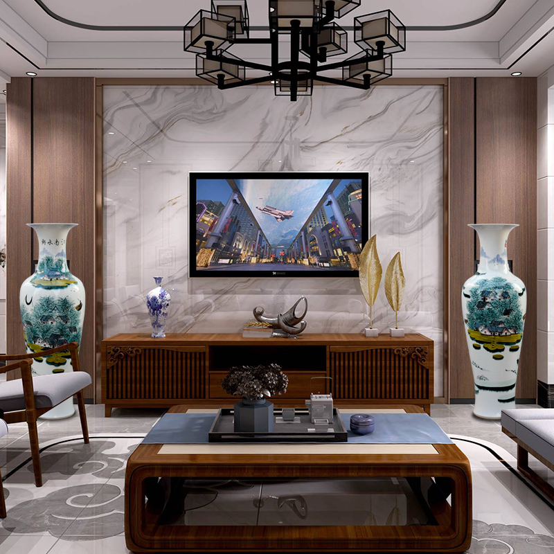 Jingdezhen ceramic hand - made jiangnan water landing big vase home sitting room office furnishing articles opening gifts