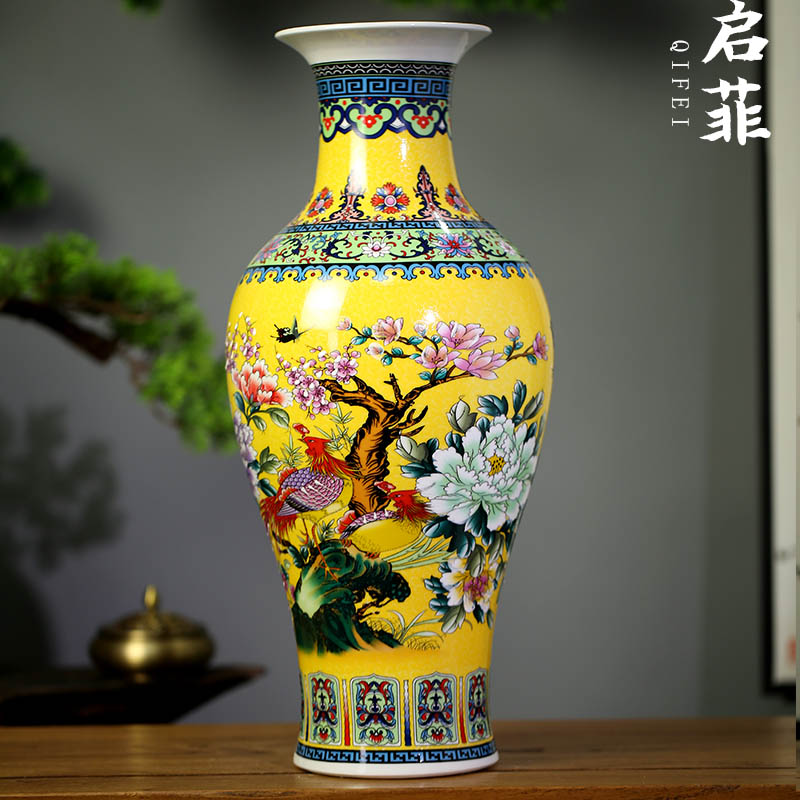 Jingdezhen ceramics mesa of archaize colored enamel vase home sitting room adornment qianlong products copy furnishing articles