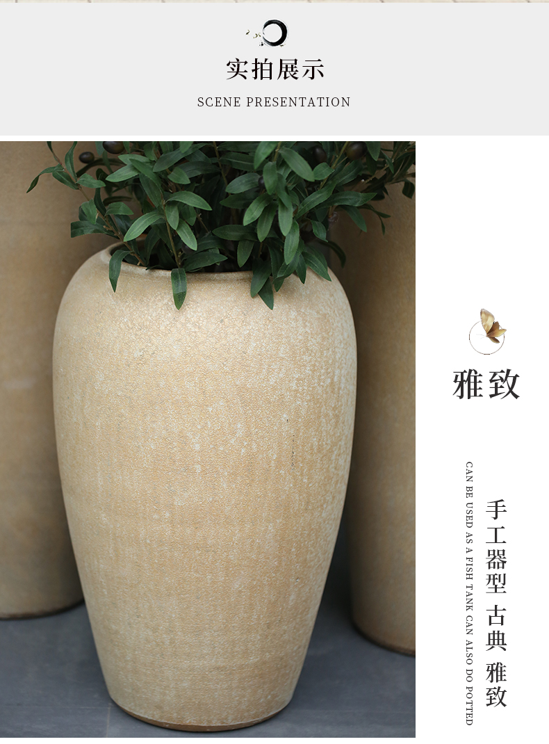 Jingdezhen ceramic large vase hotel furnishing articles sitting room flower arranging new Chinese style restoring ancient ways contracted large POTS