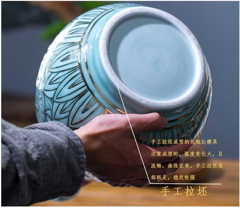 The Master of jingdezhen ceramics vase hand - made shadow blue paint pomegranate bottles of Chinese style living room decoration office furnishing articles