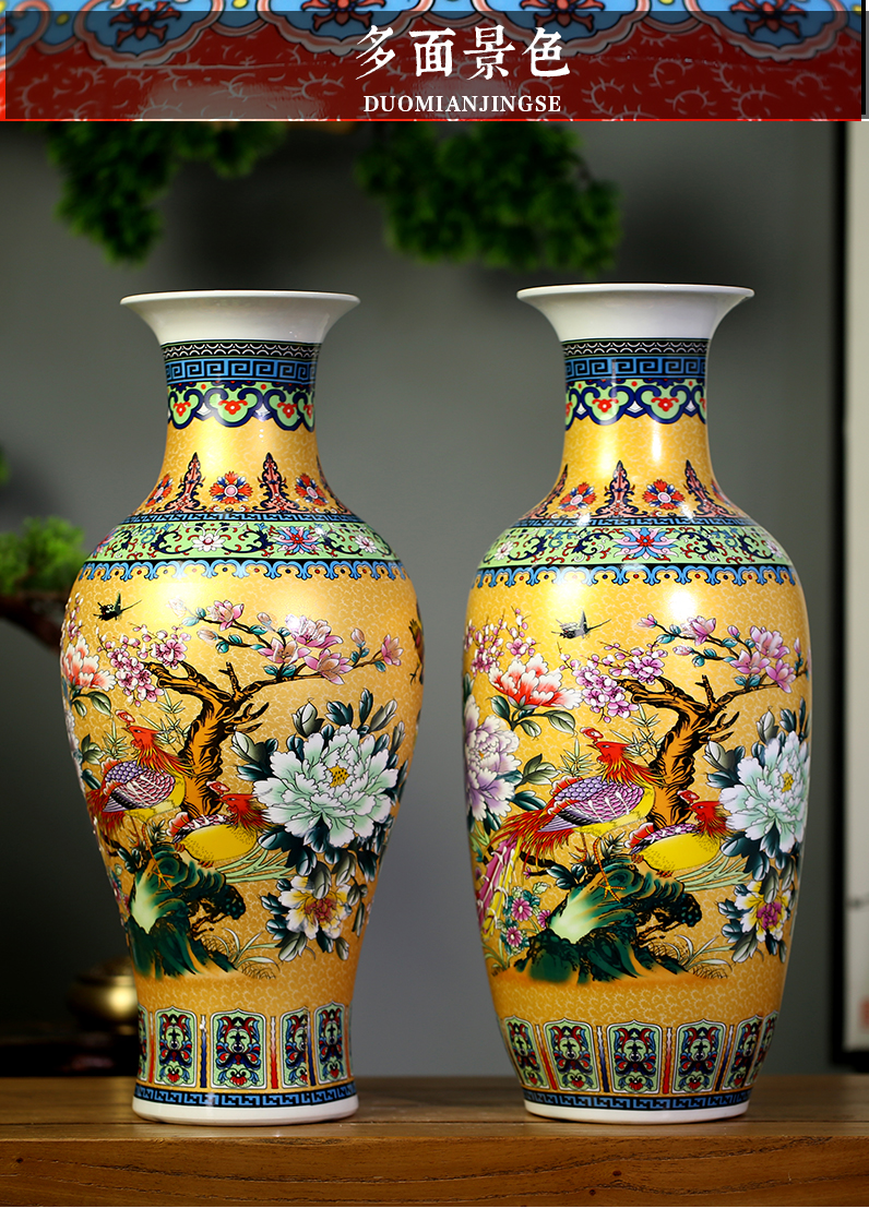 Jingdezhen ceramics mesa of archaize colored enamel vase home sitting room adornment qianlong products copy furnishing articles