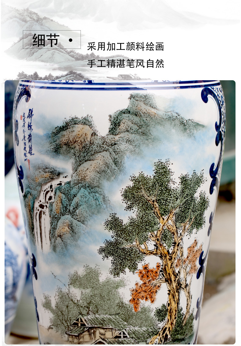 Jingdezhen ceramics has a long history in the hand draw pastel landscapes of large vases, home furnishing articles sitting room adornment