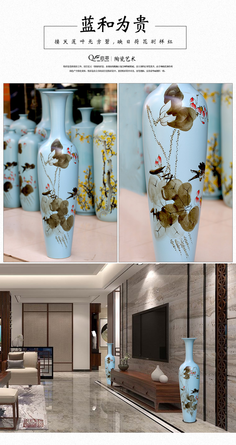 Jingdezhen ceramic hand - made vase contracted landing fresh modern furnishing articles study store opening gifts