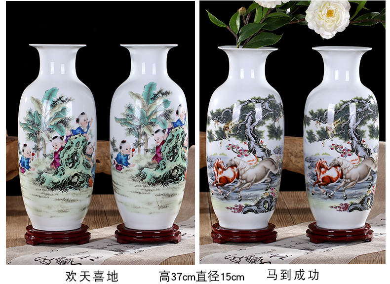 Jingdezhen ceramics, vases, flower arrangement sitting room adornment rich ancient frame TV ark of desk of Chinese style household furnishing articles