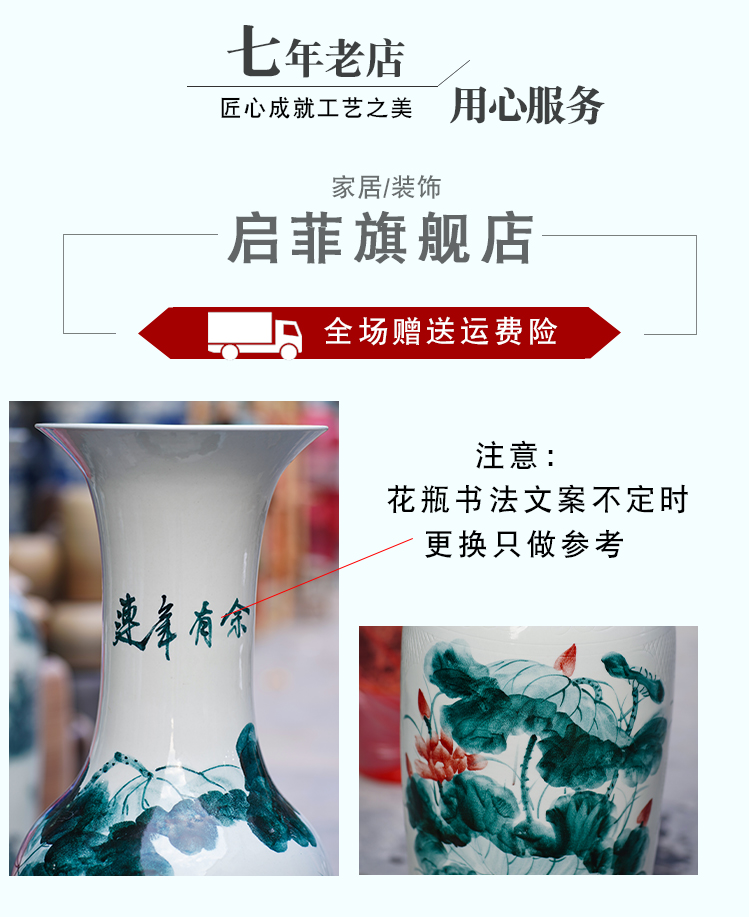 Jingdezhen ceramic hand - made years more than large vases, the sitting room TV ark hotel lobby furnishing articles decorations