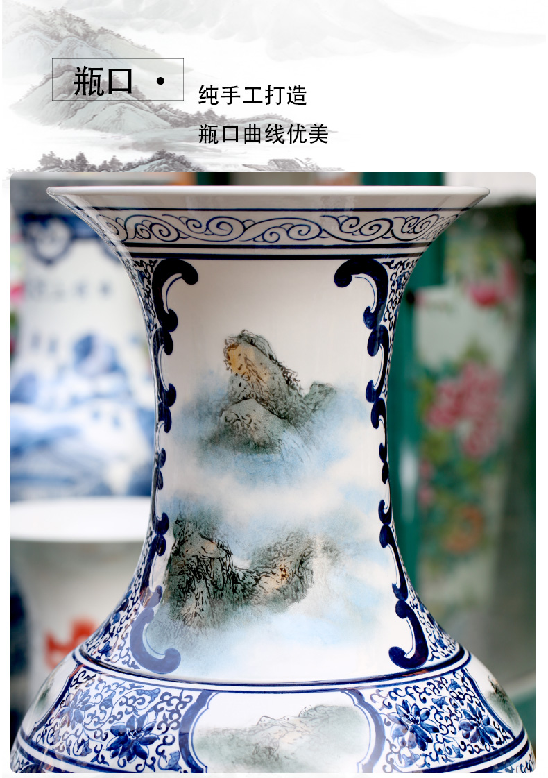 Jingdezhen ceramics has a long history in the hand draw pastel landscapes of large vases, home furnishing articles sitting room adornment