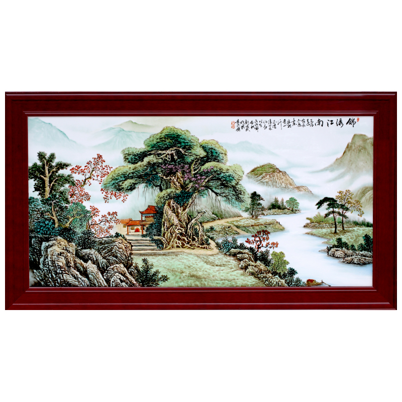 The Master of jingdezhen ceramic Chinese hand - made pastel landscape corridor of mural porcelain plate painting the sitting room porch wall hanging