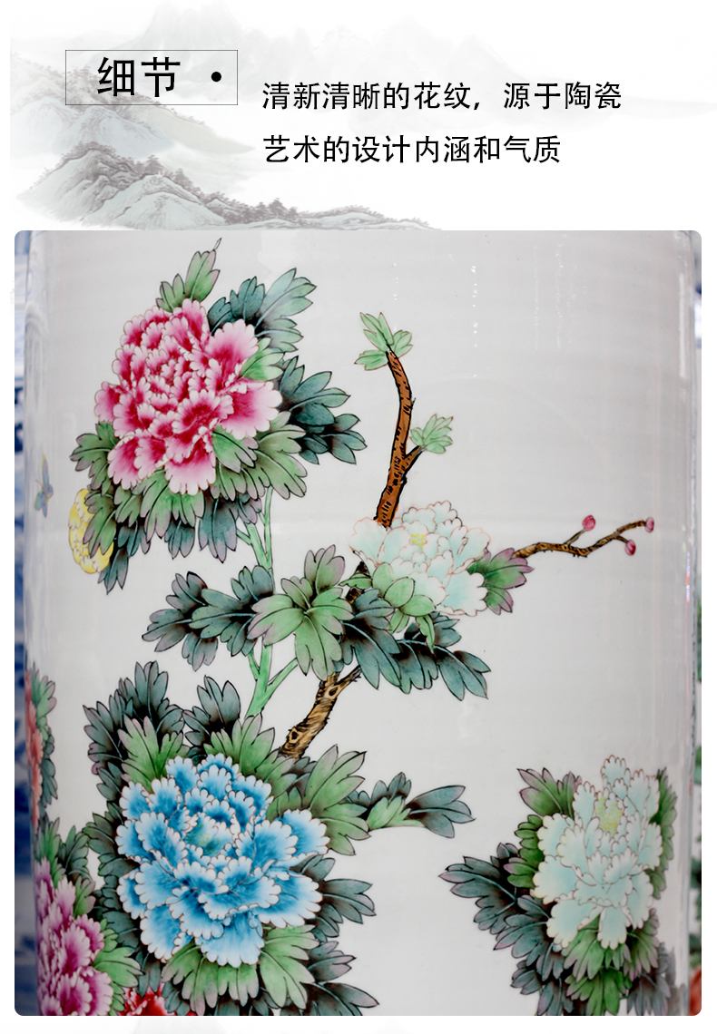 Jingdezhen ceramic hand - made blooming flowers sitting room of large vase household furnishing articles hotel opening gifts