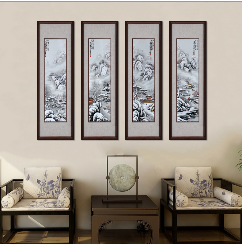 Modern Chinese jingdezhen porcelain plate painting painting in the sitting room decorate restaurant ceramic wall hanging porch hang mural