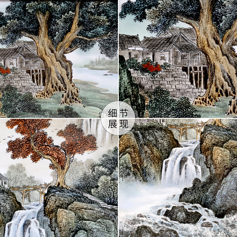 Hand made pastel xanadu jingdezhen porcelain plate painting home sitting room adornment study office Chinese hang a picture