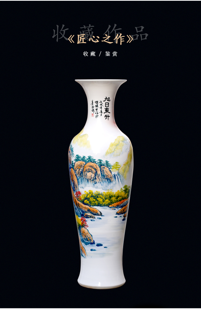 Jingdezhen ceramics of large vases, new Chinese style living room large hand - made the sunrise hotel gift furnishing articles
