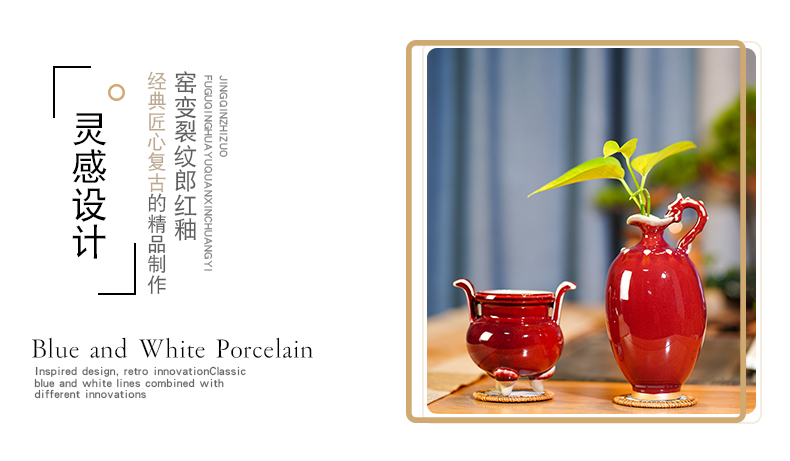 Jingdezhen ceramics up mesa of jun porcelain basin of potted flower vase home sitting room adornment is placed more meat