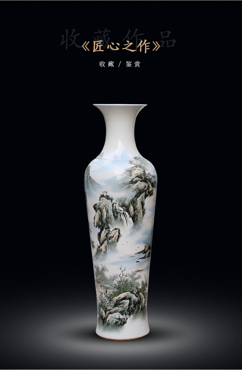 Jingdezhen ceramics from pastel landscape painting has a long history of large vase home sitting room adornment furnishing articles