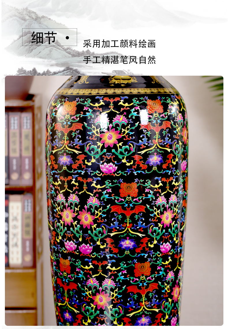 Jingdezhen ceramic vase of large sitting room place big flower adornment put lotus flower opening sitting room place