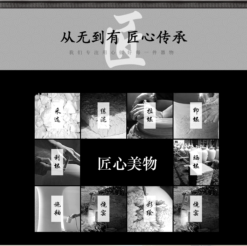 Jingdezhen ceramics large ground blue and white porcelain vase landscape furnishing articles of the new Chinese style hotel sitting room adornment flower arrangement