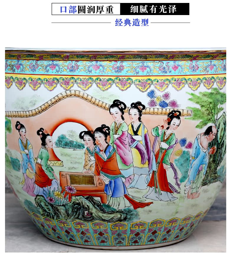 Jingdezhen ceramic aquarium water lily sitting room place to raise a goldfish bowl bowl bowl lotus lotus cylinder cylinder tortoise GangPen the flood water