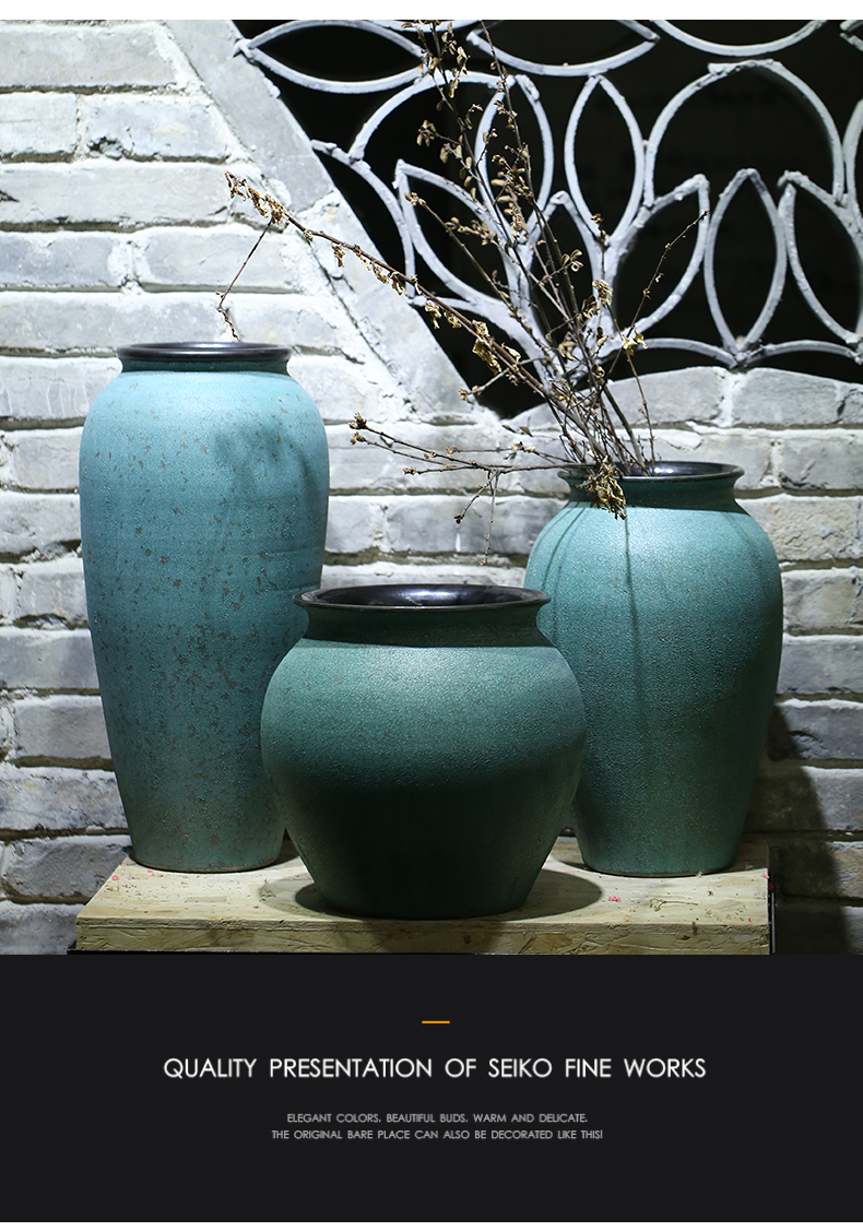 Jingdezhen vase sitting room of I and contracted to heavy flower arranging flower implement coarse some ceramic pot home decoration ceramic furnishing articles