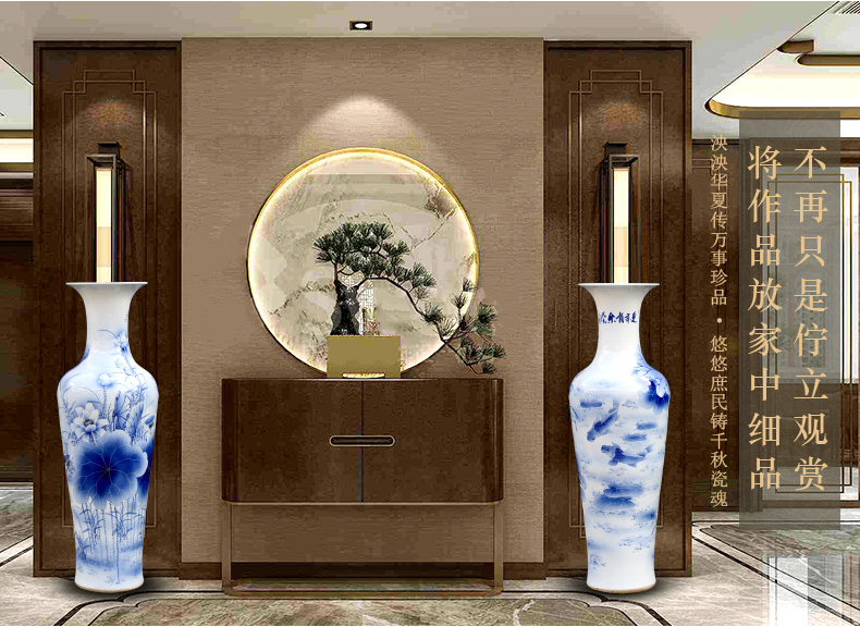 Jingdezhen blue and white porcelain painting more than year after year of large vases, home furnishing articles I and contracted sitting room adornment