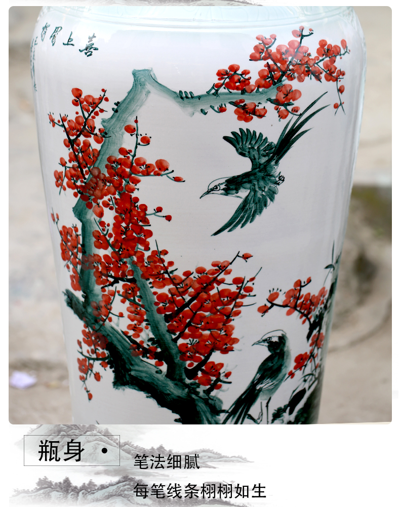 Jingdezhen ceramic hand - made beaming of large vase sitting room of Chinese style household furnishing articles store opening gifts