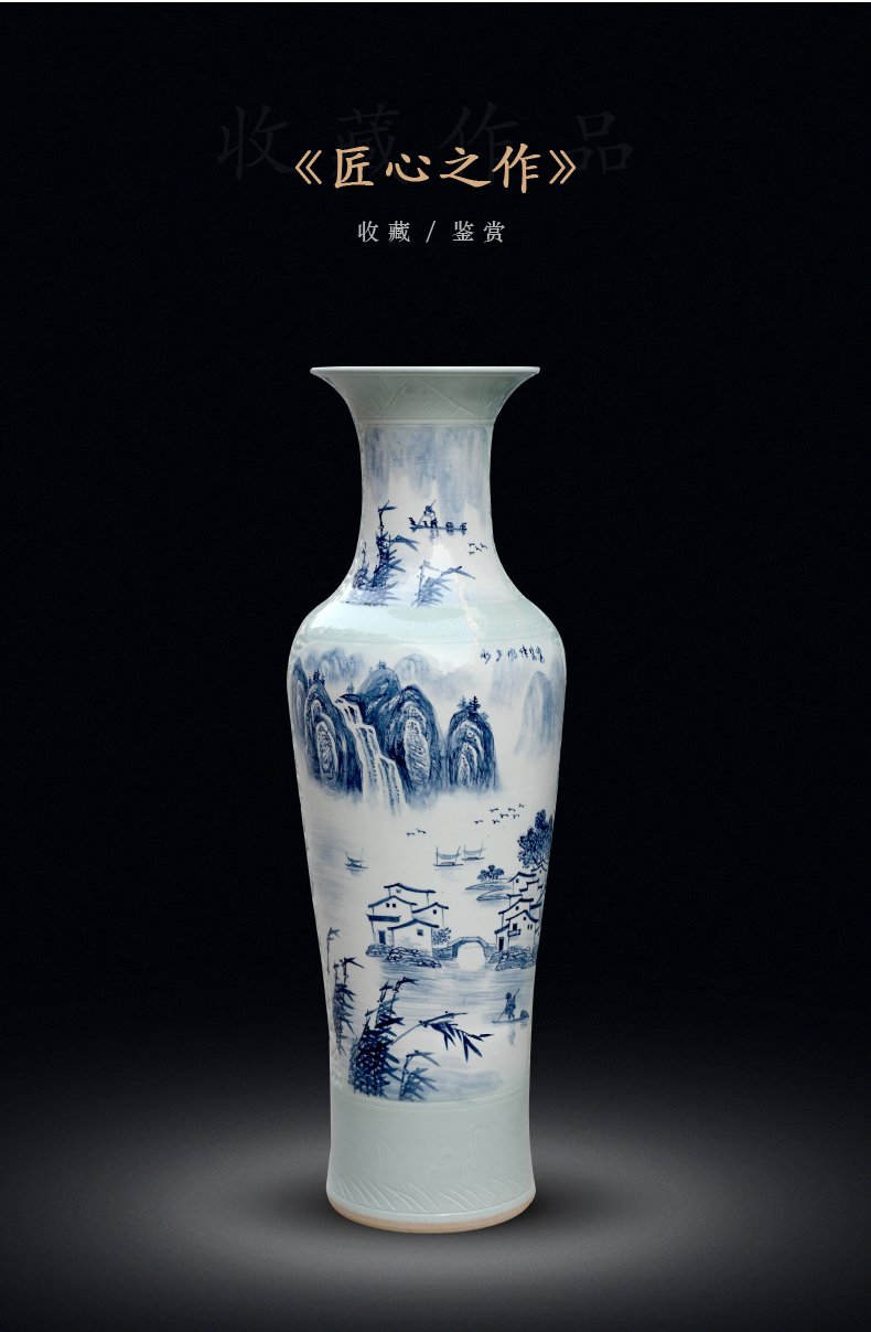 Hand is the jingdezhen blue and white porcelain ceramic vase home sitting room floor furnishing articles study adornment