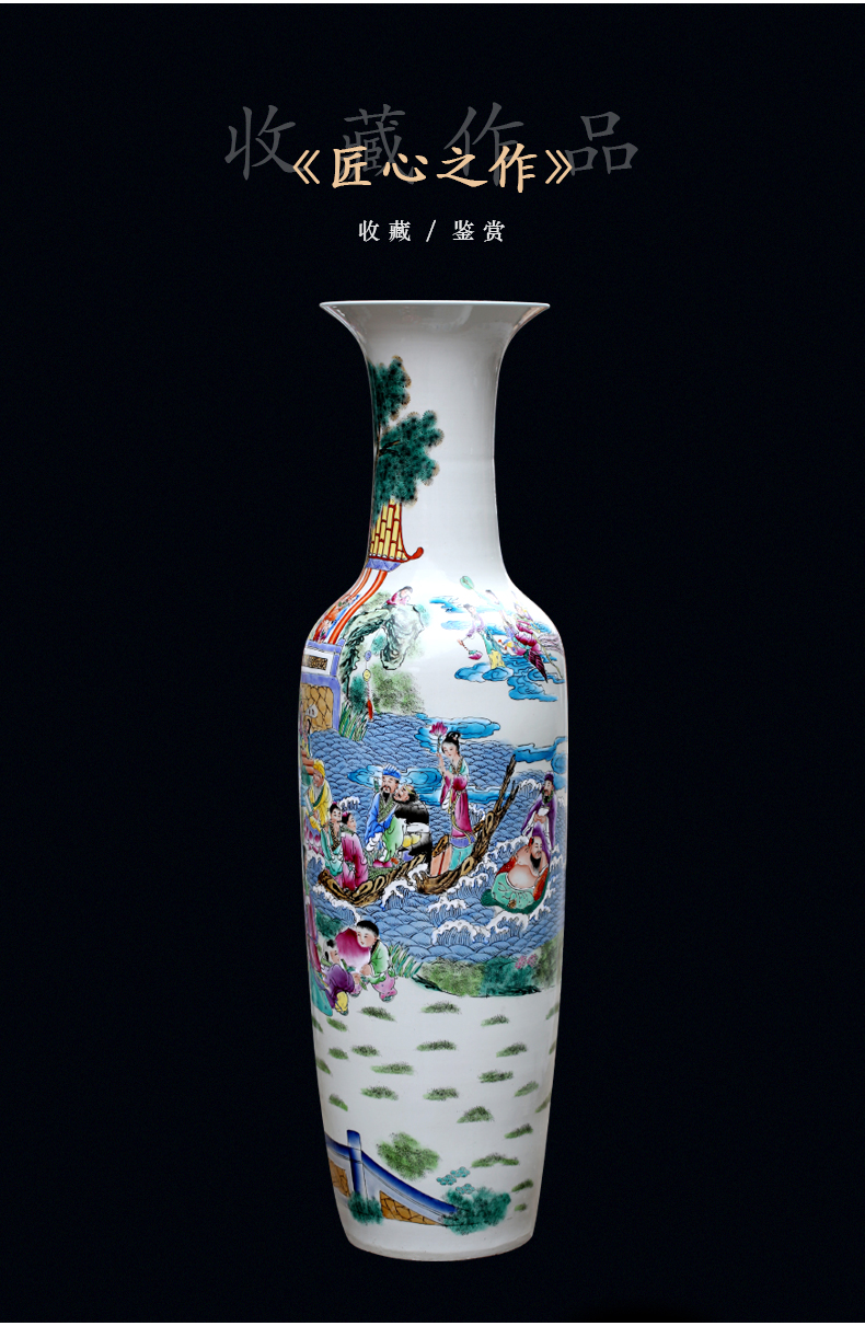 Jingdezhen ceramic vase of large hotels teahouse pastel large sitting room adornment porcelain furnishing articles