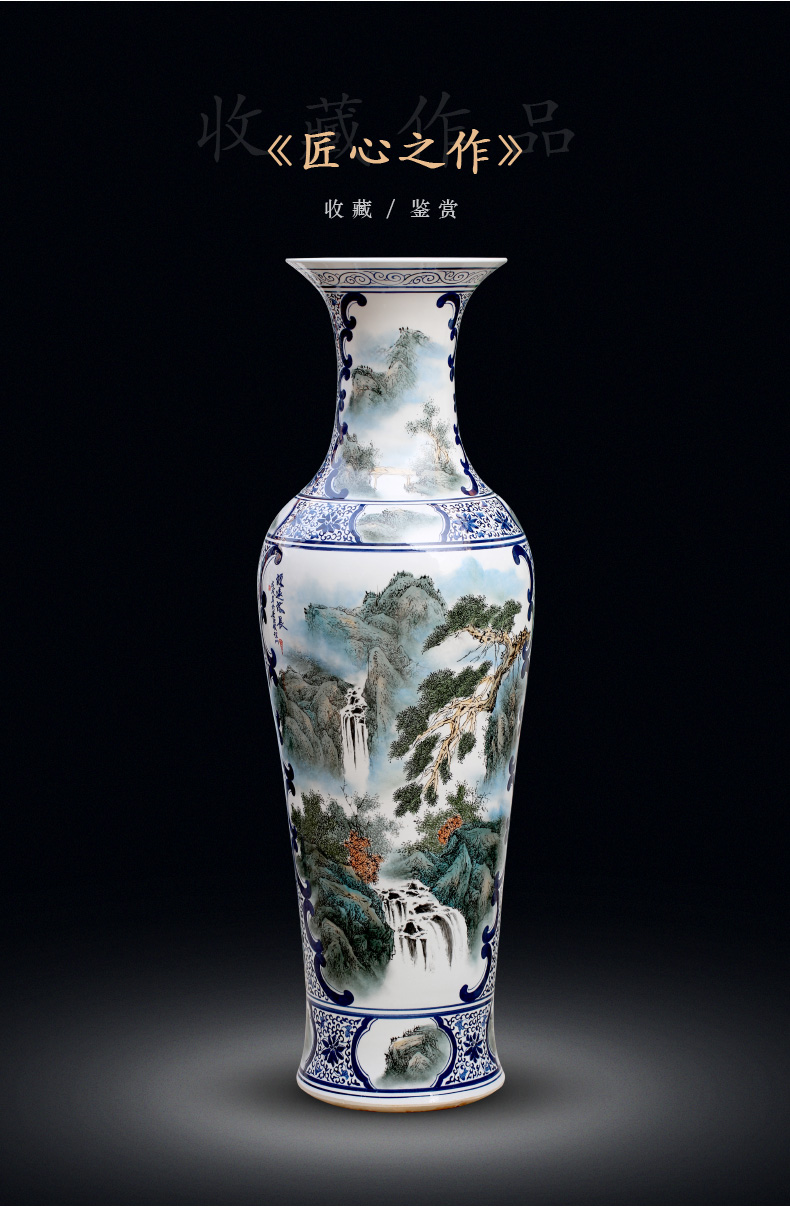 Jingdezhen ceramics has a long history in the hand draw pastel landscapes of large vases, home furnishing articles sitting room adornment