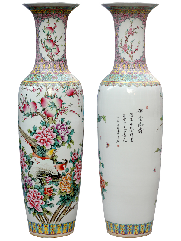 New classical Chinese ceramics jingdezhen sitting room floor furnishing articles hotel feel big vase decoration decoration