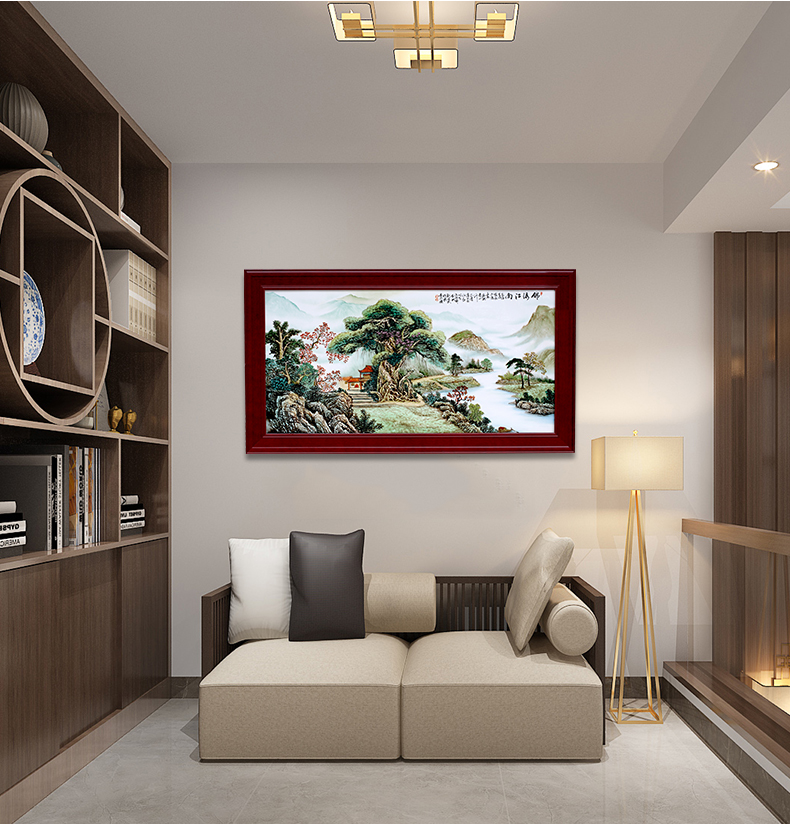 The Master of jingdezhen ceramic Chinese hand - made pastel landscape corridor of mural porcelain plate painting the sitting room porch wall hanging