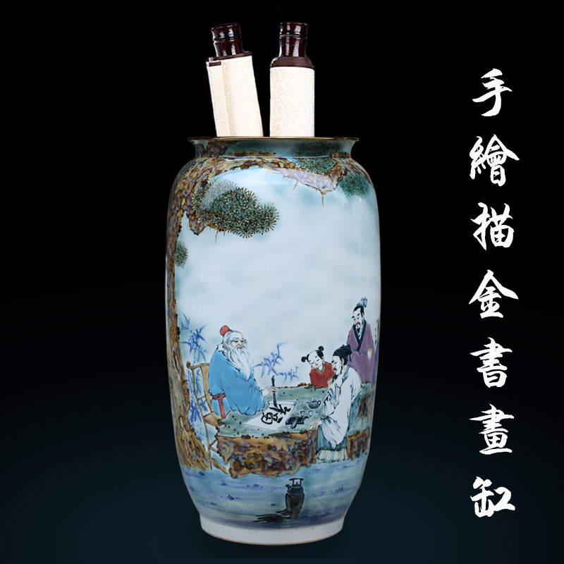 Jingdezhen ceramics hand - made Lao tze to send f floor vase home sitting room place study calligraphy and painting to receive the goods