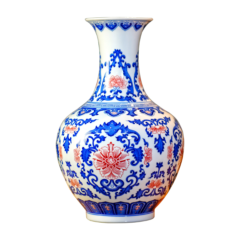 Jingdezhen ceramic blue and white flower vase youligong mesa furnishing articles home sitting room porch rich ancient frame adornment