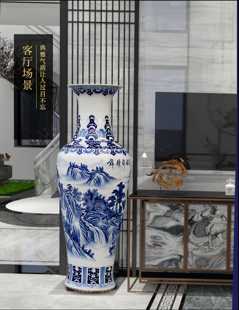 Jingdezhen ceramic vase of large new Chinese style classical courtyard sitting room adornment furnishing articles study gifts