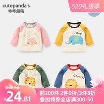 Baby clothes inserted shoulder long sleeves T-shirt boy Spring spring dress baby girl child jersey jacket Y5337