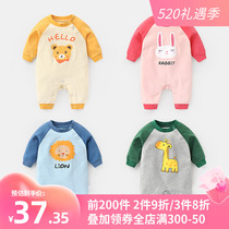 Baby Long Sleeve Conjoined Clothing Mens Spring Spring Dress Female Baby Newborn Khaclothes Toddler Early Birth Pyjamas Y5196
