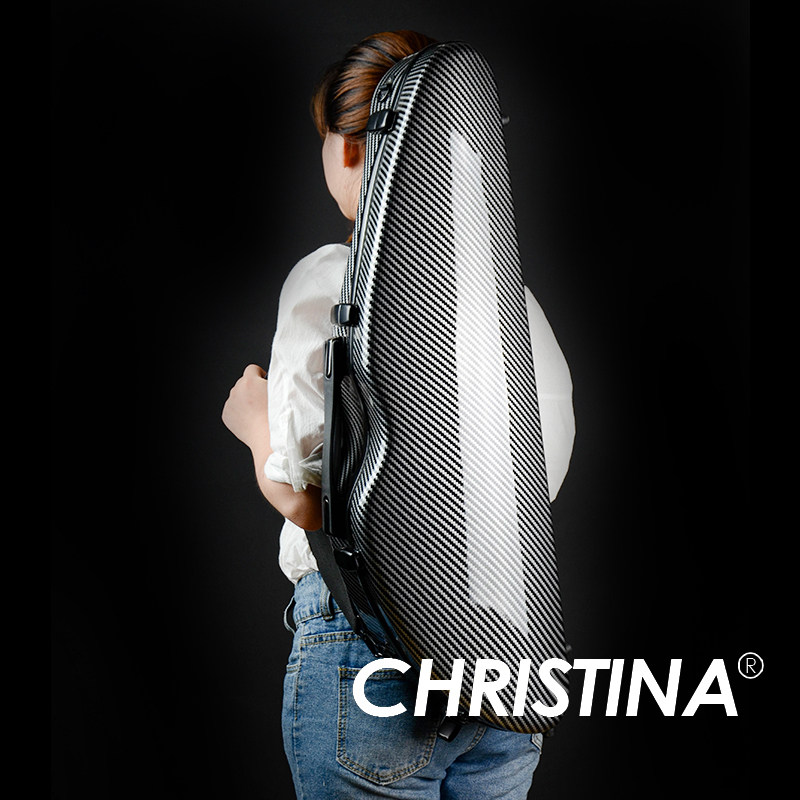 Violin box VB38-44 violin box triangle black striped glass fiber carbon fiber 4 4 Dimensions