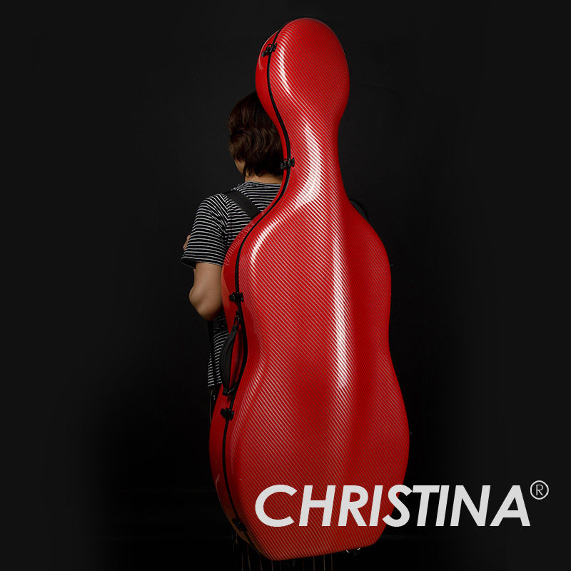 chrisitina red carbon fiber cello box cello bag cello box CB01-44