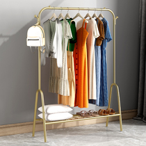 Hanger floor-to-ceiling bedroom single rod simple net red indoor light luxury clothes rack Hanger rod storage rack Coat rack