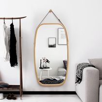 Full-length mirror wall-mounted household wall-mounted fitting mirror ins wall-mounted net red photo entrance hanging mirror Full-body floor-to-ceiling mirror