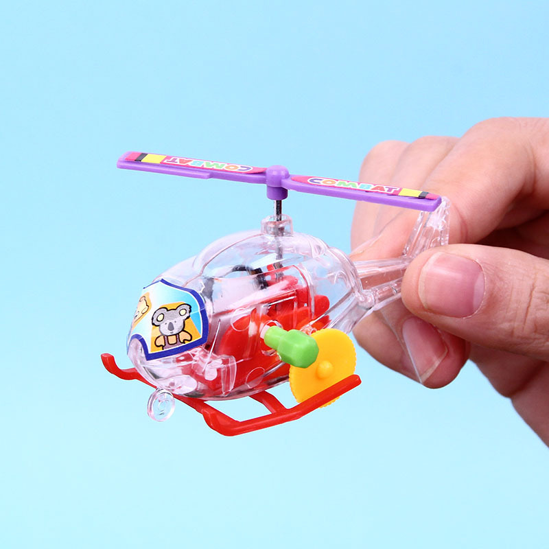 New unique creative wind-up toys transparent mini plane children's puzzle toys