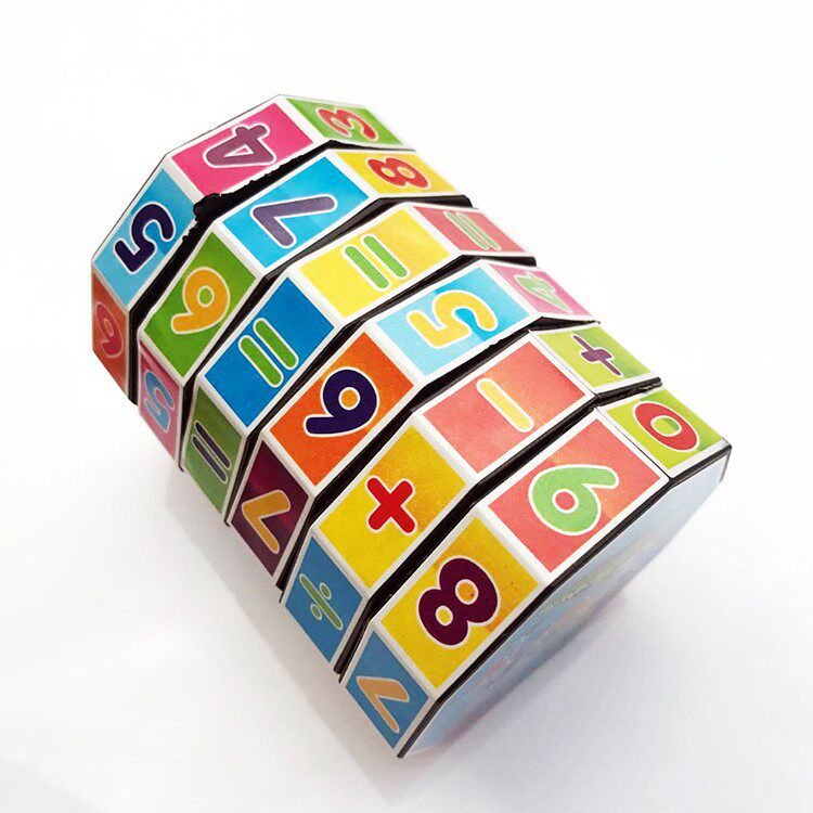 Cylindrical plastic Cube children's digital magic cube Puzzle Toy Cylindrical Magic Square stock Source