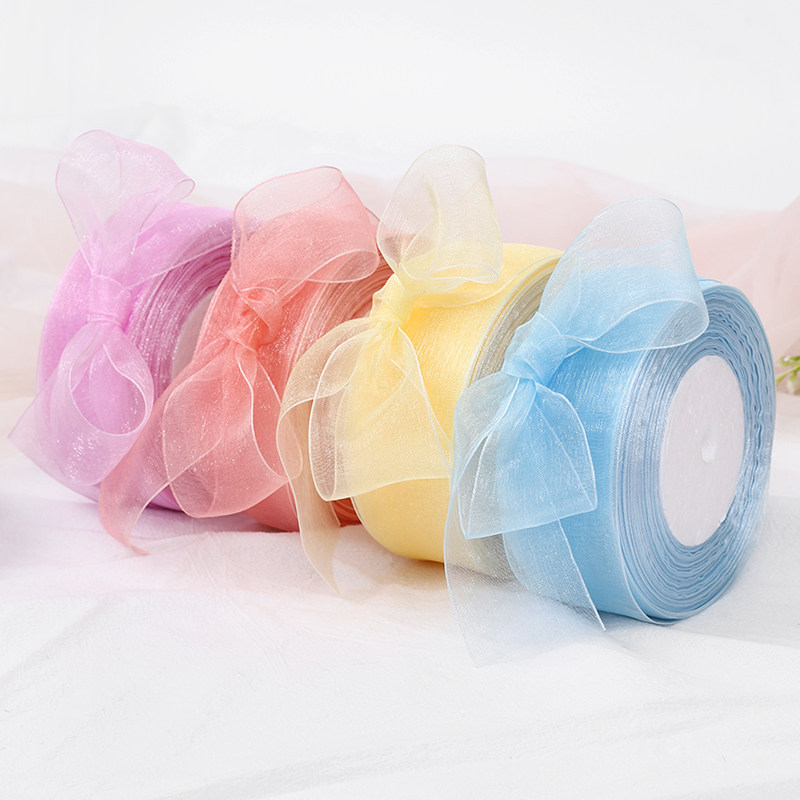 4cm snow gauze with chiffon with flowers floral packaging ribbon universal hook hat cake box gift box decorative ribbon