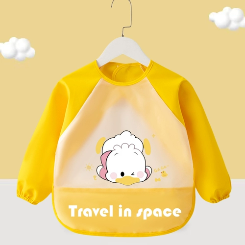 Демисезонный детский водонепроницаемый слюнявчик, лонгслив для мальчиков, фартук, детская юбка на девочку, нагрудник, анти-грязь, с карманом