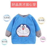 Детский демисезонный фартук, термобелье, водонепроницаемый лонгслив для еды, нагрудник для мальчиков, анти-грязь, сзади на завязках