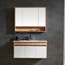 Wo Lang bathroom cabinet mirror cabinet combination set hanging bathroom cabinet wash table washbasin cabinet wash cabinet