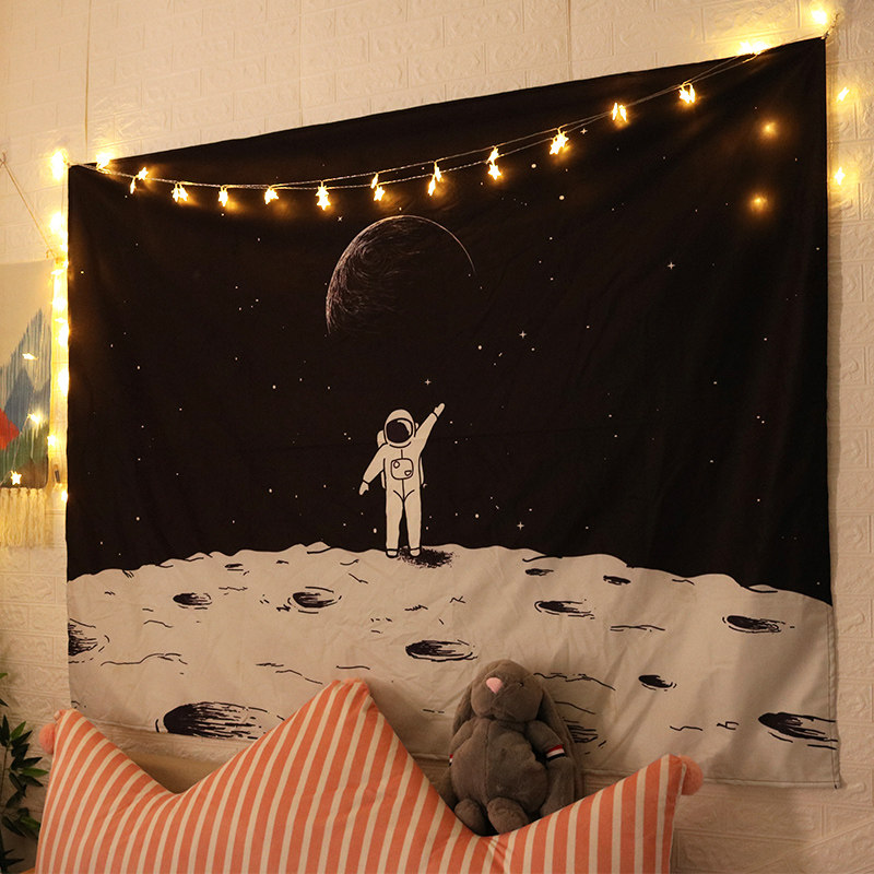 Cute to bursting girl Heart Background Bins hanging cloth tapestries Wall cloth nets Red Dormitory Rental House Renovation Headboard Big