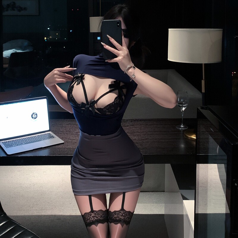 Sexy Secretary Uniform Pure Desire Sexy Mature Woman Tight-Fitting Hip-Hugging Skirt Ol Professional Attire Large Size Suit Lingerie Qqny