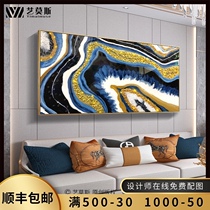 Light luxury decorative painting modern simple hand-painted gold foil color oil painting physical Crystal living room sofa background wall mural